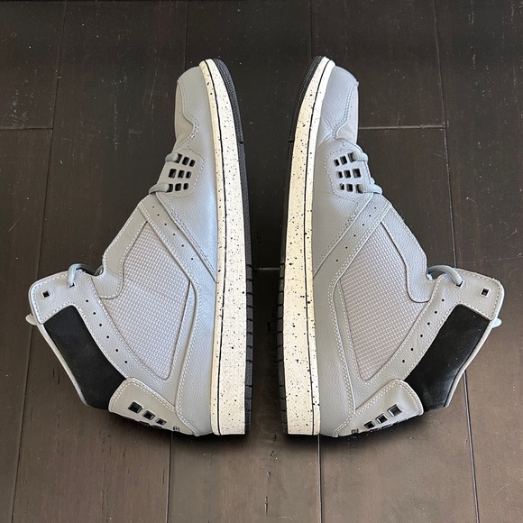 Nike Jordan 1 Flight Men's Gray and Black High-Top Sneakers - Picture 6 of 10